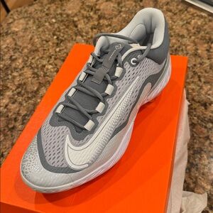 Gray and White Athletic Sneakers